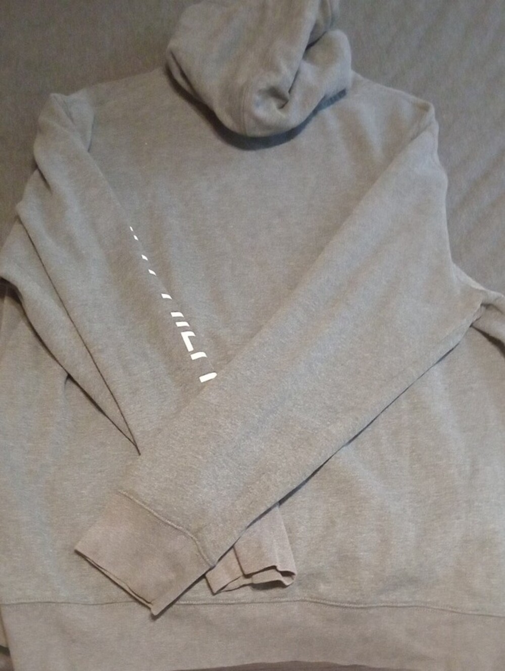 Tommy Hilfiger Gray Pullover Hoodie with White Sleeve Logo - Picture 3 of 4